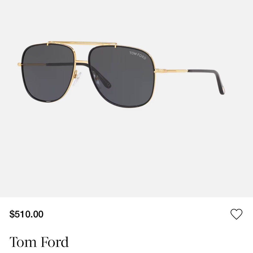 Tom Ford Gold and Black Sunglasses - Picture 3 of 4